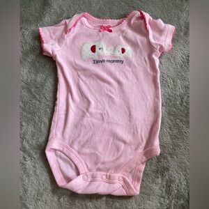 Pink Baby Onesie with Elephant Design